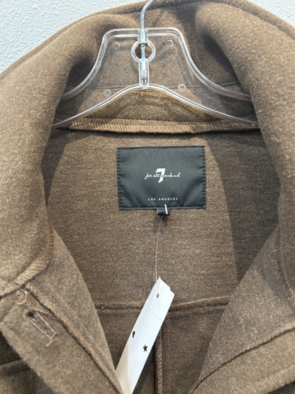 7 For All Mankind M Brown Midi peacoat JACKET w/ belt/collar