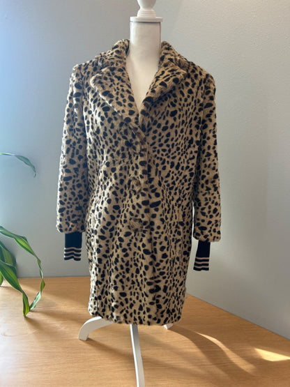 Cabi M Leopard Fuzzy 3 bttn ribbed cuffs