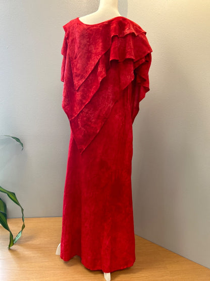 NO BRAND s Red SS flowy tie dye look long