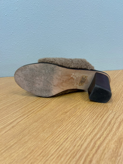 Tibi 7.5 Brown Boni Shearling stacked heel