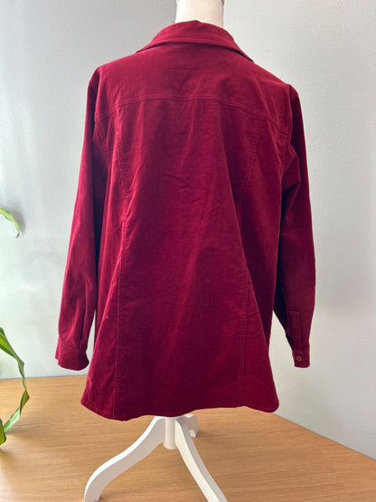 Joan rivers 2X Red Corduory collared button up