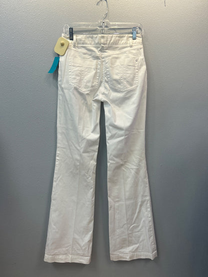 Trina Turk 4 White khaki flare straight leg trouser