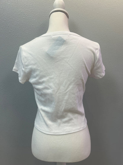 Altar'd State L White "santorini, Greece" baby tee
