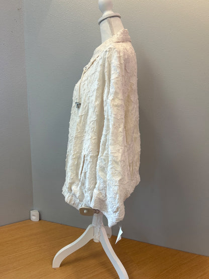 Anthropologie XL Cream lace bomber full zip NWT