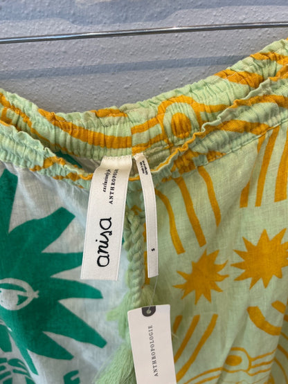 Anisa S Green NWT Sun/Floral prnt wide leg