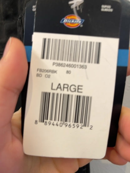 Dickies L Black 'Bib Overalls Relaxed Fit Straight Leg' NWT