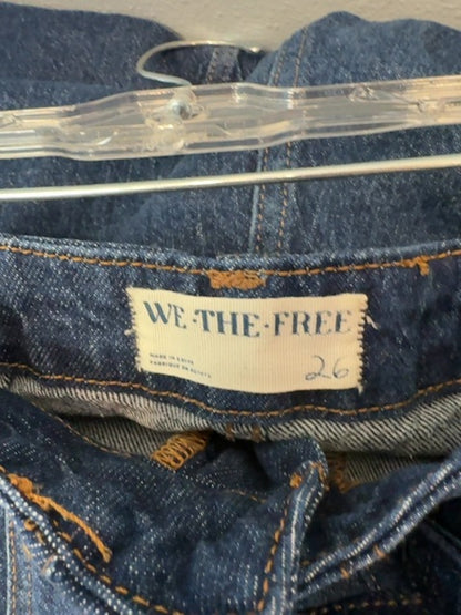We The Free 2 Denim dark wash flare w/ belted waist