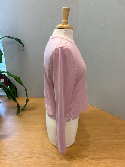 Lululemon M Pink LS ucut top plain