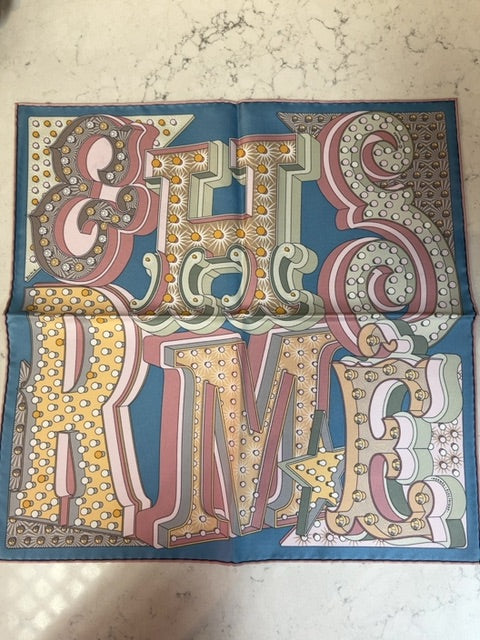 Hermes  Blue/Pink Electrique Silk Gavroche