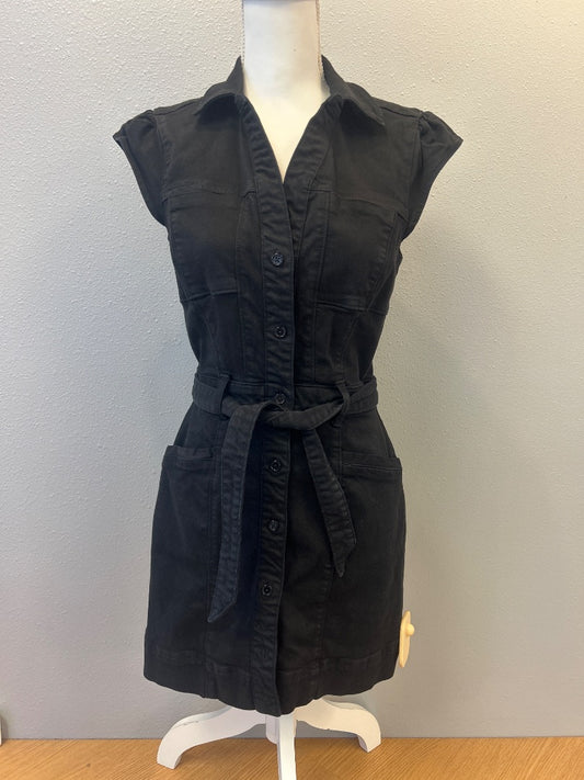 Paige 4 Black Denim Cap slv Belted bttnup