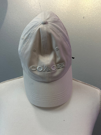 Coach os White baseball cap w/ "coach" logo NWOT