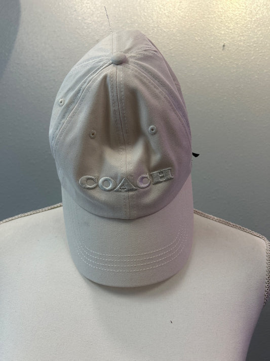 Coach os White baseball cap w/ "coach" logo NWOT