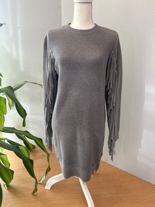 Ted Baker 0 Grey NWT Fringed LS Knit short