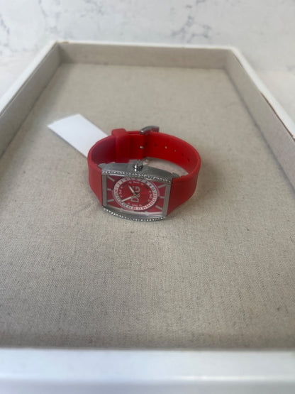 Dolce & Gabbana Red/Silver Silicone Band w/Rhine accents