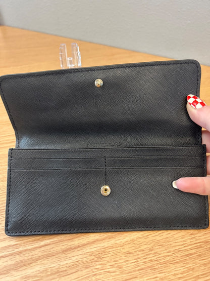 Micheal Kors  Black Leather fold wallet w/ gold logo/card holders