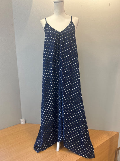 pink stitch 8 Blue /WTE polka dot sleeveless Vcut maxi dres