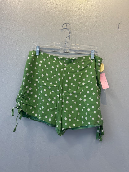 Privacy Please L Green Side zip shorts w/ WTE polka dots/ties
