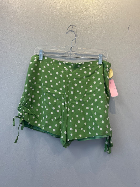 Privacy Please L Green Side zip shorts w/ WTE polka dots/ties
