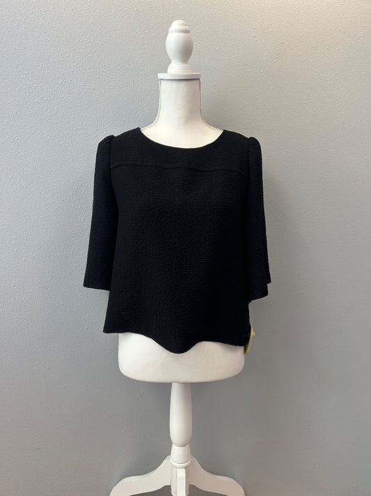 See By Choe M Black Texture wide sleeve zip back