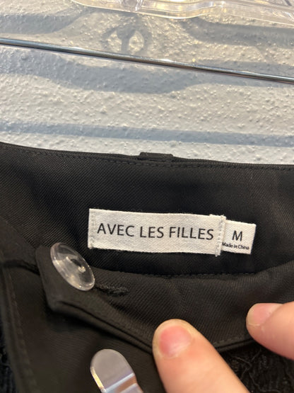 Avec Les Filles M Black Lace see through pants