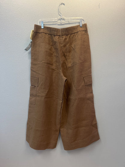 Chico's Chico's 2/12 Brown LINEN wide leg cargo pant