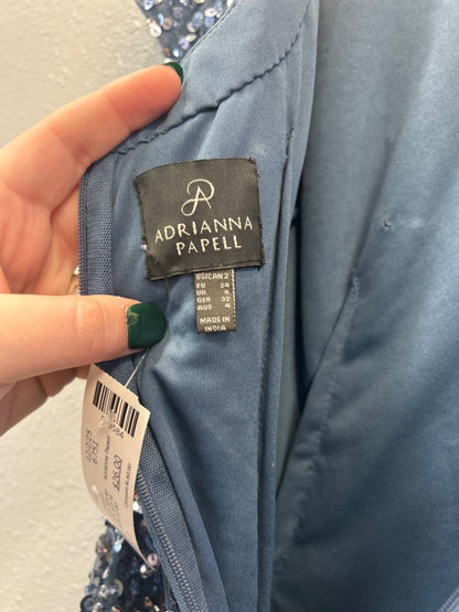 Adrianna Papell 2 Blue SS Sequin