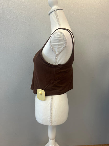 Lululemon L Brown Strappy ribbed crop