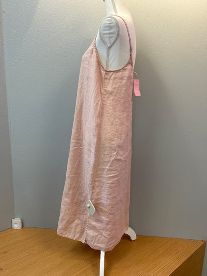 Eileen Fisher S Pink LINEN sleeveless midi dress