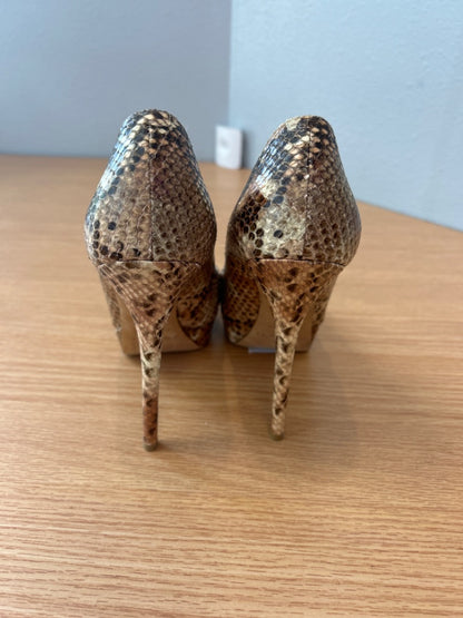 Jimmy Choo 8.5 Brown Snakeskin Platform Stilletto