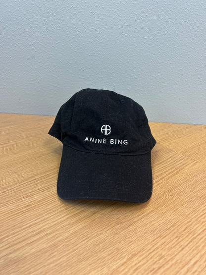 Anine Bing  Black 'Jeremy Baseball Hat' embroidered AB