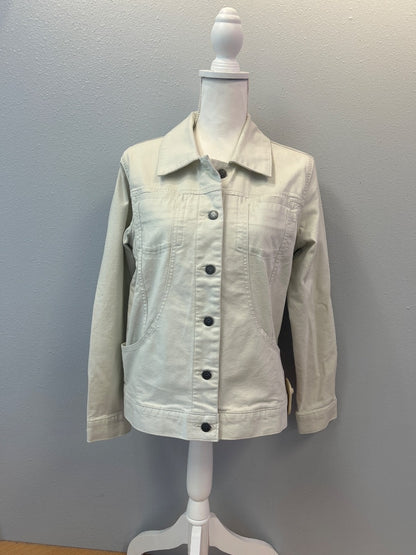 Patagonia S Cream organic cotton "denim" jacket w/ bttns