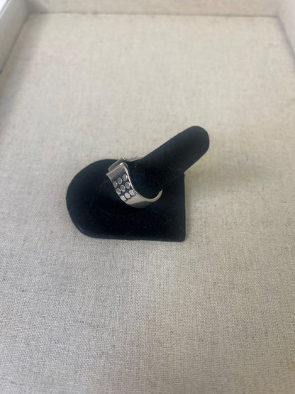 NO BRAND Sterling Norway, open top, wide band enhanced w/discs Sz 6 Ring