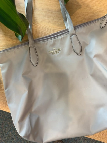 Kate Spade  Gray 2 handle tote w/ small pouch insert