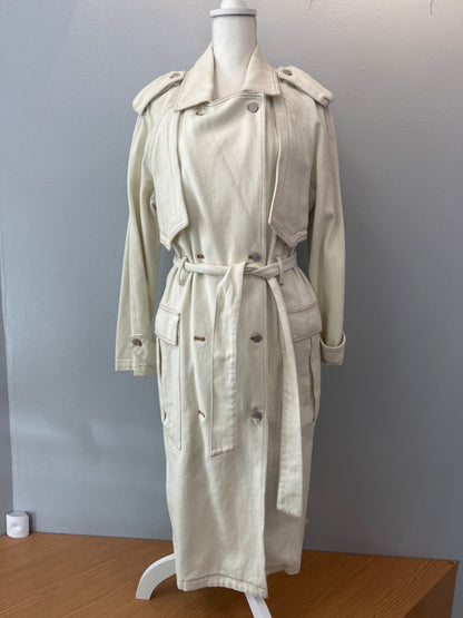 Crescent M/L Cream Denim Trench