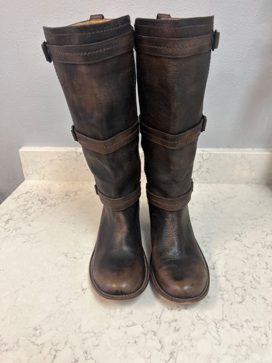 Carmen 3 strap Moto Western Boots by Frye