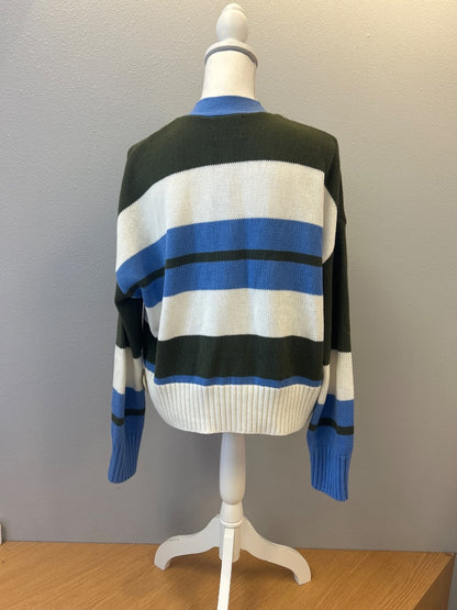 Stitches + Stripes M Green/Blu Open Front Stripe