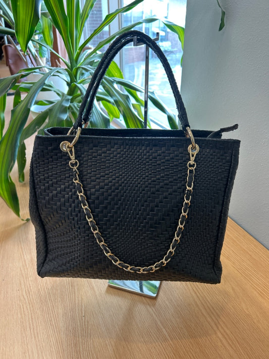 Juliana Cortini  Black Leather Woven