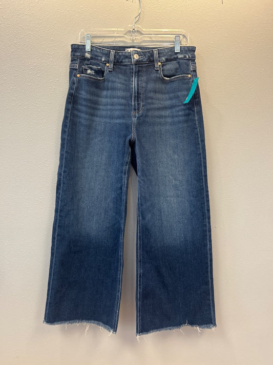 Paige 12 Dark Wash Wide leg raw hem