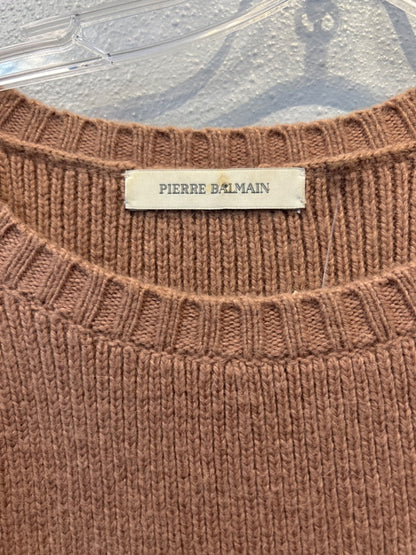 Balmain XS Tan NWT Cropped Cowl neck