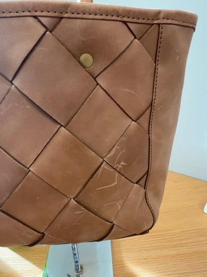 Nisolo  Brown Leather Woven Tote AS IS