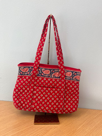 Vera Bradley  Red paisley patterned tote purse quilted