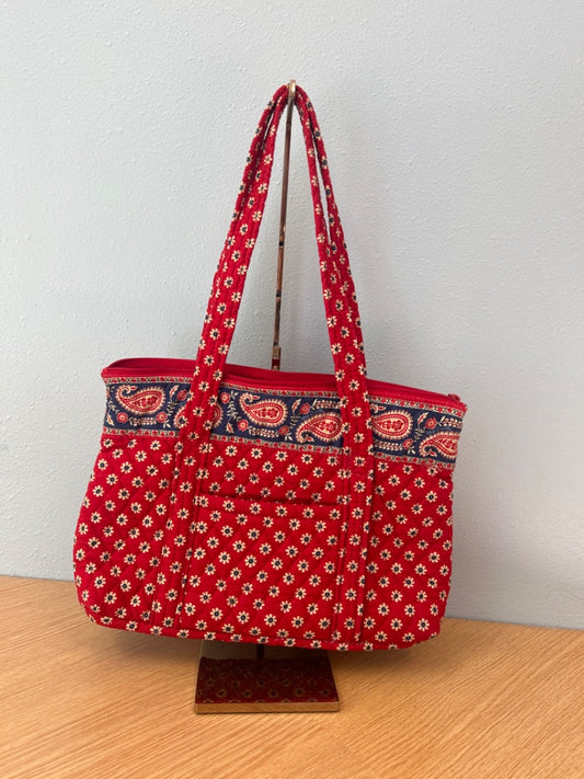 Vera Bradley  Red paisley patterned tote purse quilted