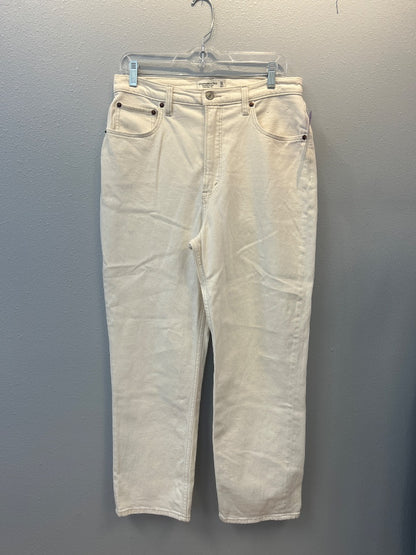 Abercrombie & Fitch 10 Cream Ankle straight hi rise