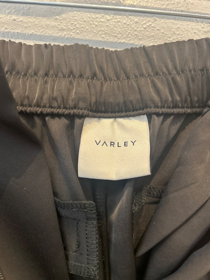 varley L Black satin wide leg trouser