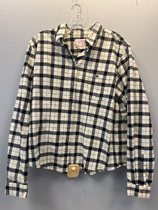 CC Filson Co XL Cream /BLK plaid LS button up flannel