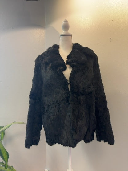 Furmoste 13/15 Black genuine rabbit fur short jacket