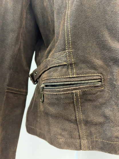 Country Club L Brown Leather Biker