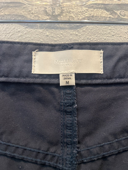 Moussy M Blue cotton khaki wide leg w/ tie hems