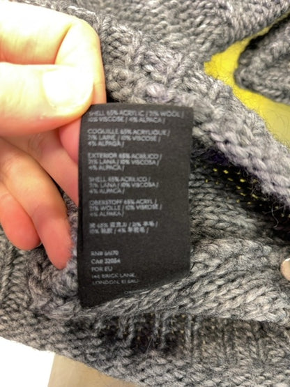 Anthropologie S Gray Chunky knit mock neck LS cropped knit