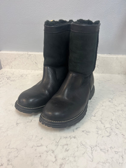 UGG 8.5 Black Leather/Suede Shearling